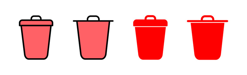 Trash icon set illustration. trash can icon. delete sign and symbol.