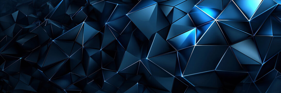 abstract blue background with triangles. Abstract polygonal pattern. luxury dark blue