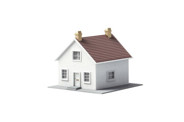 Mock up white modern home isolated on transparent background.