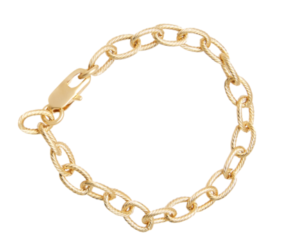 Gold chain isolated on white