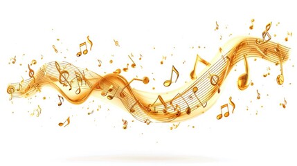 song line with music notes background isolated