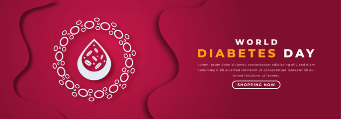 World Diabetes Day Paper cut style Vector Design Illustration for Background, Poster, Banner, Advertising, Greeting Card