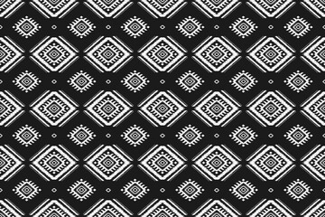 Fabric ethnic pattern art. Ikat seamless pattern in tribal. American, Mexican style. Design for background, wallpaper, illustration, fabric, clothing, carpet, textile, batik, embroidery.