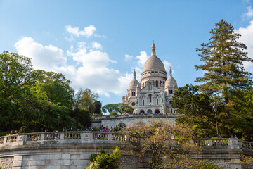 Fototapeta premium Paris, France - May 20, 2023: view on the exterior of the Basilica of the Sacred Heart of Paris Montmartre