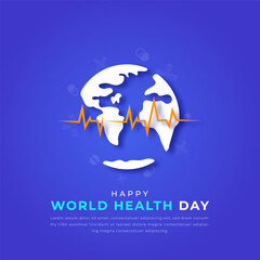 World Health Day Paper cut style Vector Design Illustration for Background, Poster, Banner, Advertising, Greeting Card