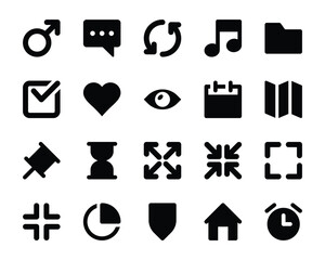 Glyph icons set for User interface.