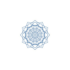 set of mandalas in bright blue vector