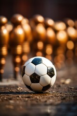 Fototapeta premium soccer ball on fire