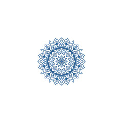 set of mandalas in bright blue vector