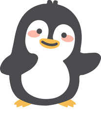 Penguin character with happy smile