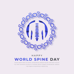 World Spine Day Paper cut style Vector Design Illustration for Background, Poster, Banner, Advertising, Greeting Card