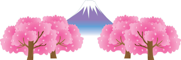 満開の桜と富士山
 - obrazy, fototapety, plakaty