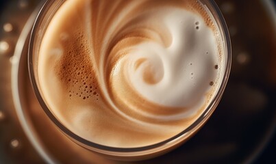 A cup of latte macchiato coffee.