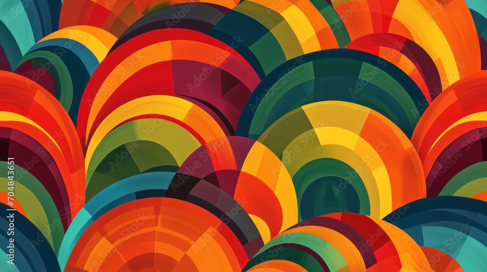 Aufkleber a large group of multicolored circles are in the shape of an abstract pattern, and the colors are re
