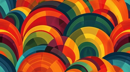 a large group of multicolored circles are in the shape of an abstract pattern, and the colors are red, yellow, blue, green, orange, and red.