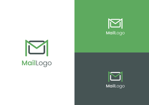 Letter M mail logo design