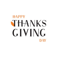 Happy Thanksgiving Day logo, Vector illustration. Happy Thanksgiving Day typography vector design for greeting cards and Poster, Happy Thanksgiving hand lettering text. 