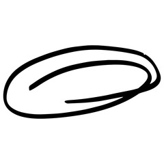 Hand drawn circle, Scratch Pen line element.