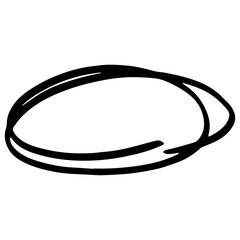 Hand drawn circle, Scratch Pen line element.