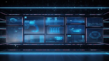 AI data communication concept.Image of technology interface panel. technology background