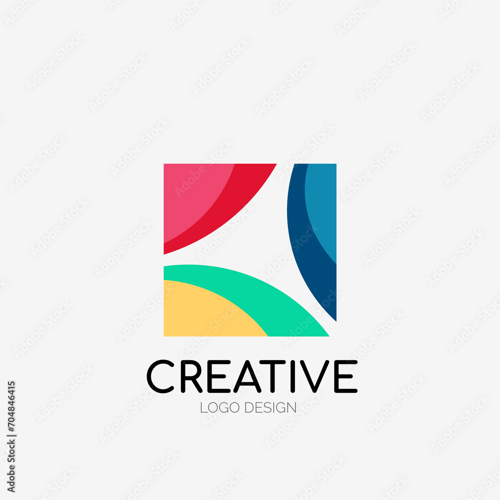 Poster Modern abstract logo design. Geometric vector art. Clean overlapping lines and abstract shapes. Perfect for modern brand