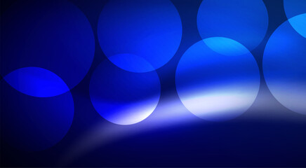 Shiny Light Neon Bubble Circles. Vector illustration For Wallpaper, Banner, Background, Card, Book Illustration, landing page