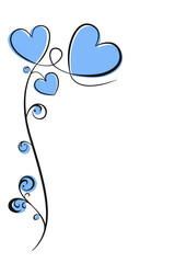 Valentine's Day, letter template. The heart and the wavy line. Vector illustration