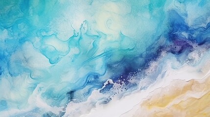 Abstraction, texture for background or wallpaper, blue ocean and yellow sandy coast