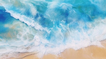 Abstraction, texture for background or wallpaper, blue ocean and yellow sandy coast