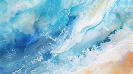 Abstraction, texture for background or wallpaper, blue ocean and yellow sandy coast