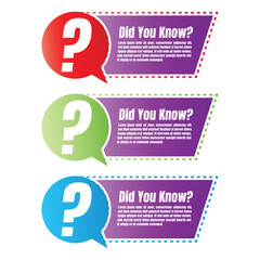 Did You Know label design idea concept. Did you know sign logo design. Do you know Vector illustration.