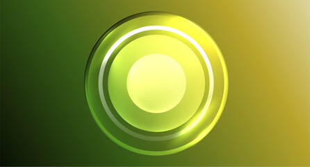 Neon glass circle copyspace for your text or product presentation geometric background. Vector illustration For Wallpaper, Banner, Background, Card, Book Illustration, landing page