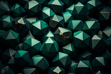 Fototapeta premium Tomahawks - Rich range and green abstract shapes in a rounded form.