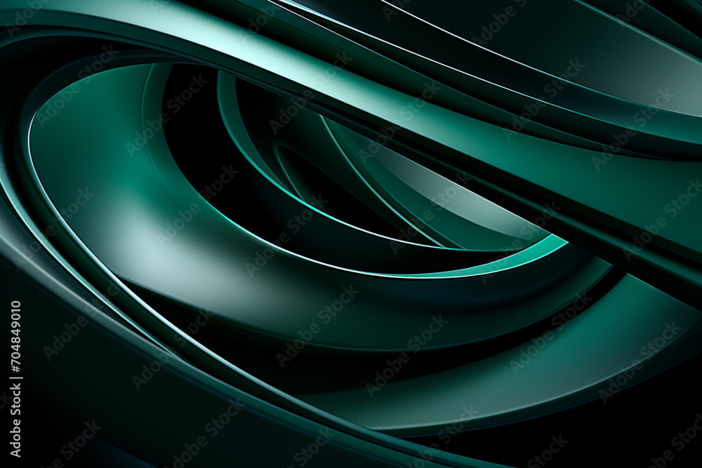 Aufkleber Rich range and green abstract shapes in a rounded form.