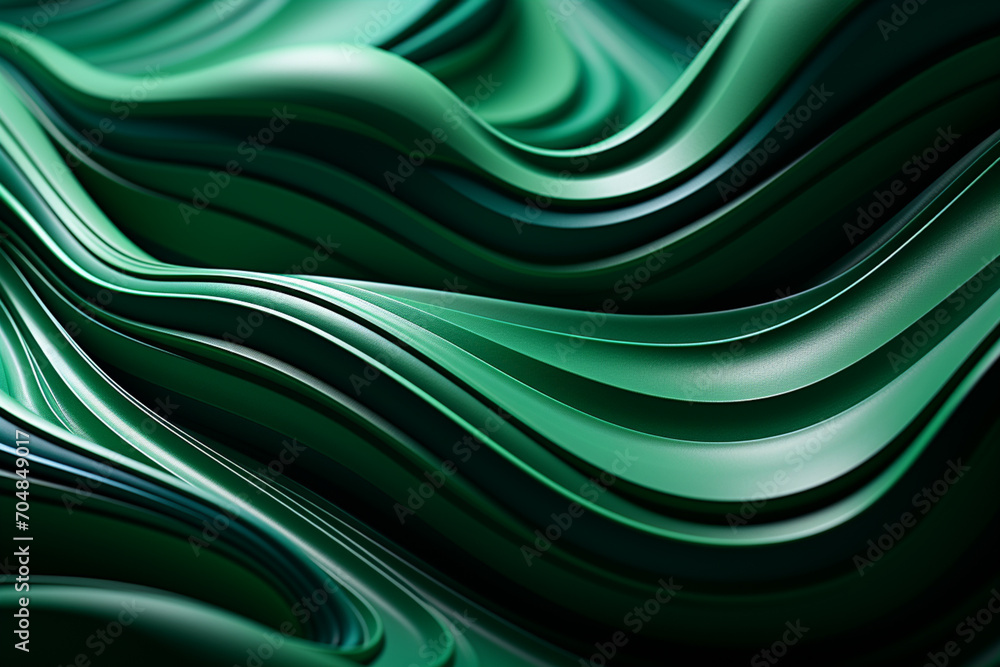 Poster Rich range and green abstract shapes in a rounded form.