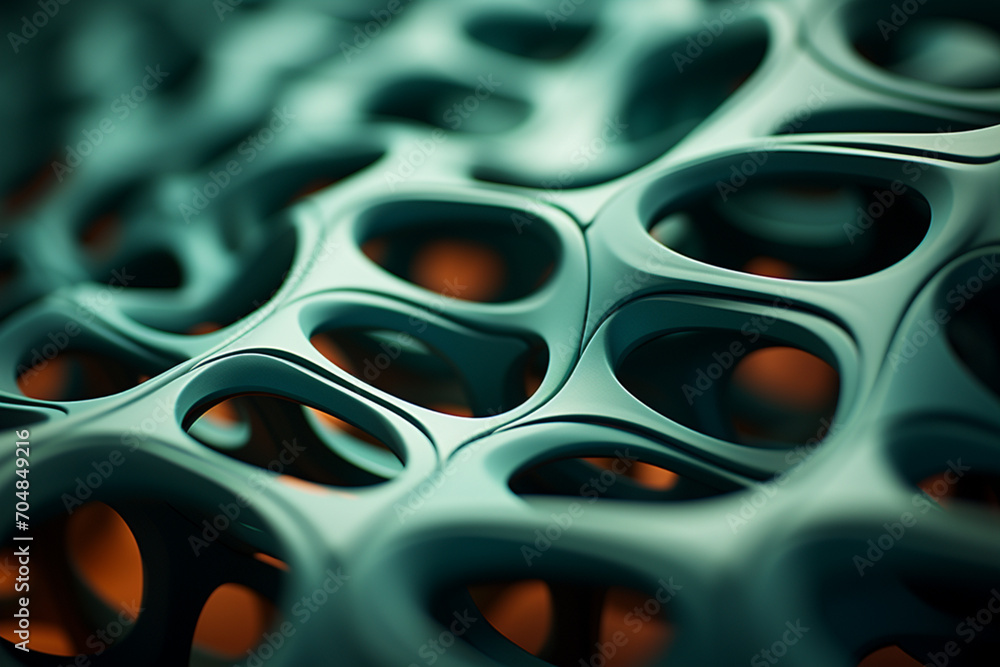 Aufkleber brain - Rich range and green abstract shapes in a rounded form.