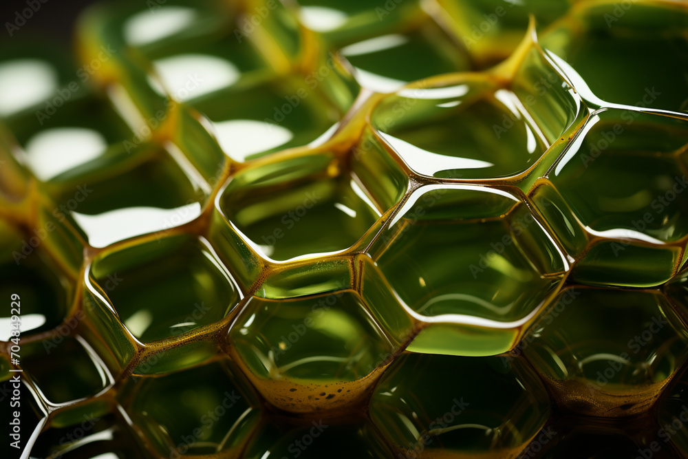 Aufkleber bee - Rich range and green abstract shapes in a rounded form.