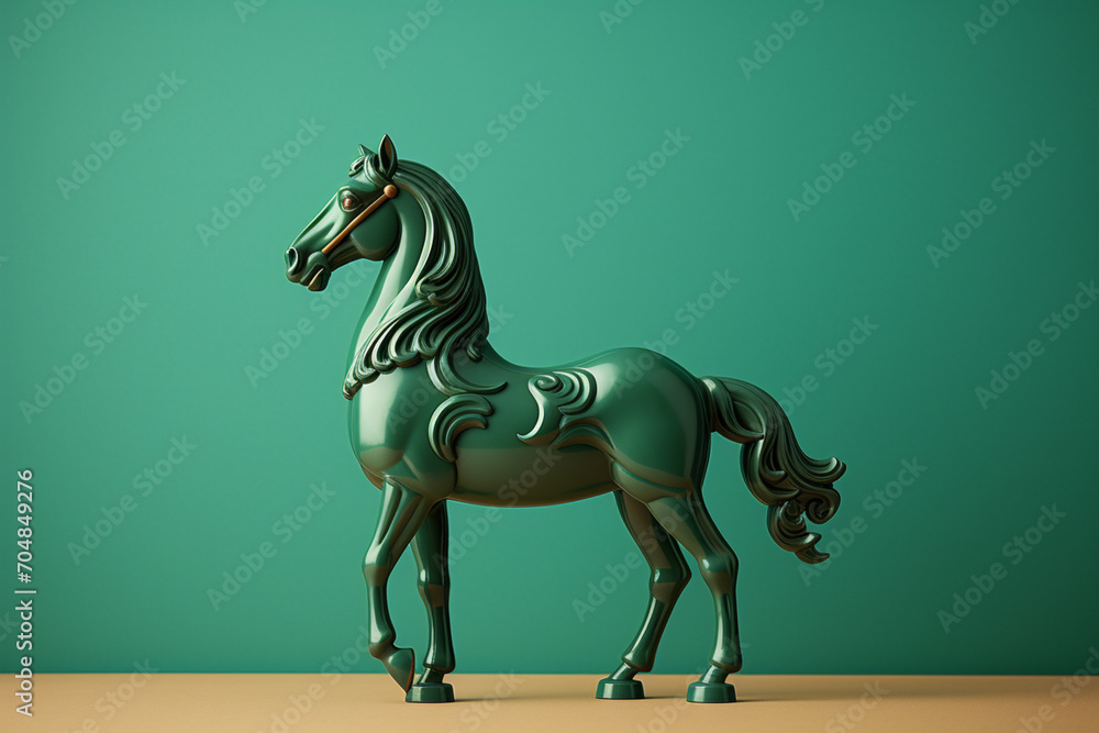 Aufkleber unicorn - Rich range and green abstract shapes in a rounded form.