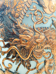 Dragon bas relief on the wall