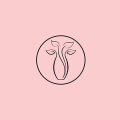 beauty vase logo vector