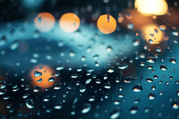 A  depiction of raindrops on a window, with realistic depth.