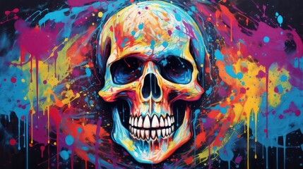colorful skull 