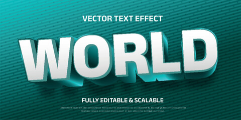 3d vector editable world text effect font style