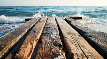 rustic wooden background with a Beach theme and many wooden slats