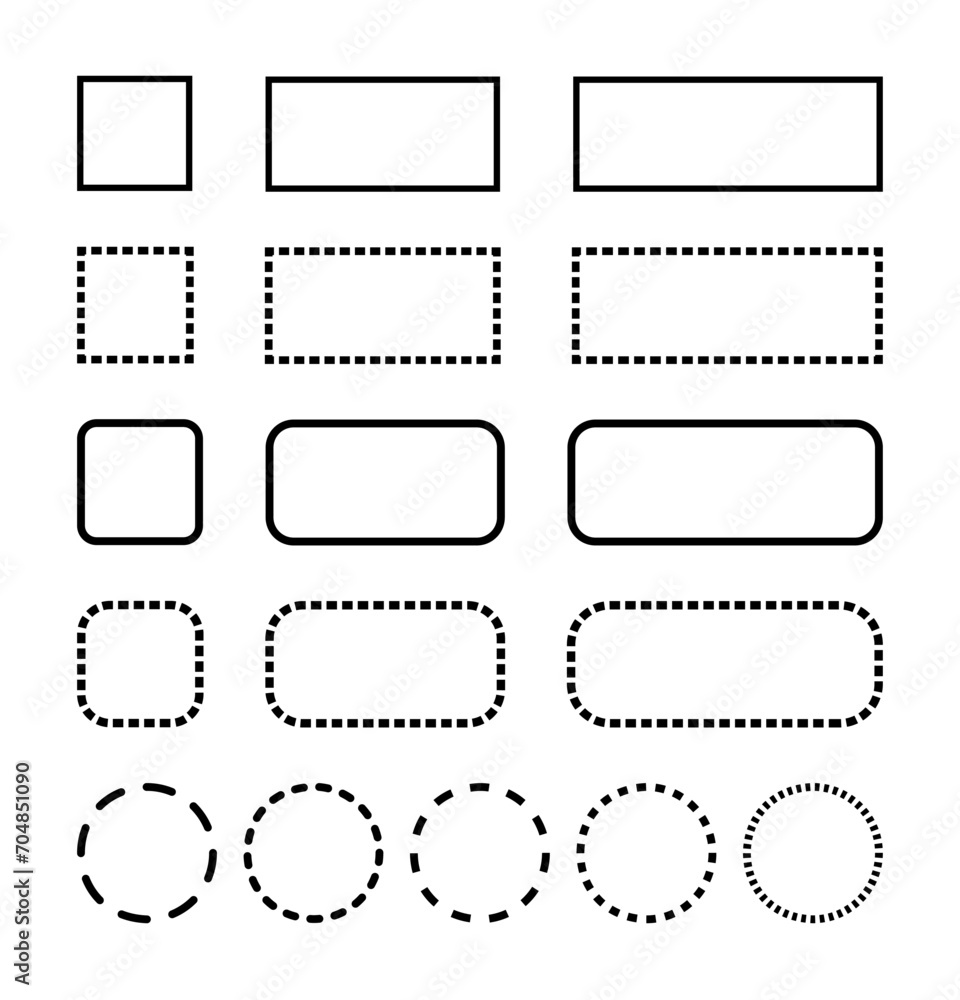 Poster rectangle and cricle shape solid and dot outline background.