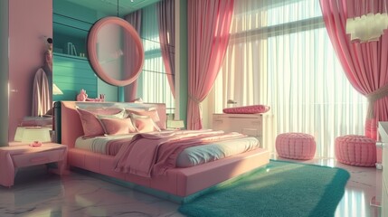 teen girl bedroom design idea