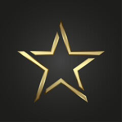 A Gold and Luxury stars logo on dark background, Luxury design award ceremony concept, Logo, banner, symbol star. Vector illustration