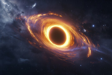 Black hole on galaxy space. galaxy background wallpaper