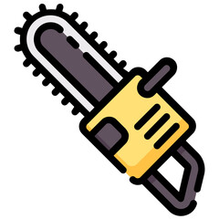 Obraz premium chainsaw filled outline vector icon