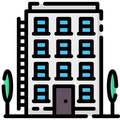 housing society filled outline vector icon